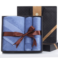 洁丽雅毛巾3件套礼盒装纯棉柔软吸水男女3条装商务婚庆套装批发定制LOGO可团购批发
