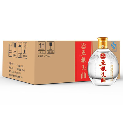 五粮液总厂产五粮头曲年份小酒45度100ml*24整箱 浓香型白酒