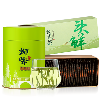 狮峰牌2025新茶预售龙井茶特级明前头采龙井绿茶组合装(罐装50g+小包装2g*40袋)
