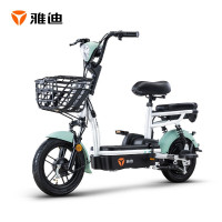 雅迪新款电动车乐萌48V12Ah铅酸电池电动自行车轻便代步小型电瓶车植物绿