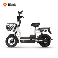 雅迪新款电动车乐萌48V12Ah铅酸电池电动自行车轻便代步小型电瓶车白色