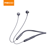 锐思(Recci)悦动REP-W16无线蓝牙耳机双耳挂脖式运动跑步挂耳式耳麦安卓通用超长待机超长续航 黑色