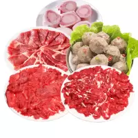 好拾味 牛肉火锅食材套餐组合770g 吊龙嫩肉肥胼牛肉丸子牛骨髓火锅丸料 牛肉组合