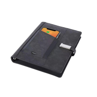 洛科电子 023笔记本 礼盒装黑色商务活页笔记本含32G优盘可充电