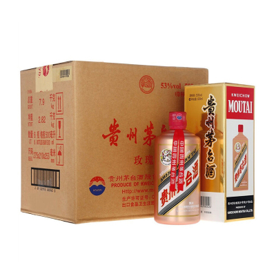 茅台酒 飞天玫瑰金 53度酱香型白酒 500ml*6瓶 整箱装