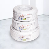 德力西电线电缆 三芯硬护套线 BVVB 3*2.5平方 明装扁平行线 剪零单米价 白色(具有阻燃性能)