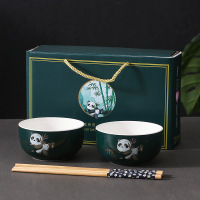 创意熊猫陶瓷碗筷套装