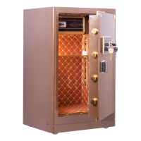甬康达保险柜 汇福系列 FDG-A1/D-60ZW-KS 家用指纹保险箱 办公全钢智能防盗保管箱咖啡色指纹密码保险柜