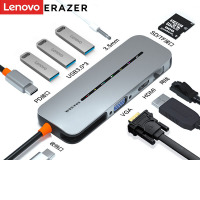 联想(Lenovo)异能者Type-C扩展坞USB-C转HDMI转换VGA扩展坞分线器4K转接头 多功能十合一