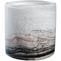 掬涵 手工艺术玻璃花瓶客厅样板间插花直筒花器摆件原创水墨溶色BL04317