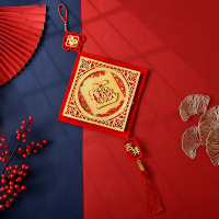 春节毛毡挂件中国结装饰挂件客厅影视墙挂饰年货用品 招财进宝