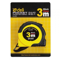 得力deli 8205钢卷尺3m(黄)(把) 3把装