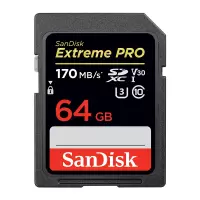 闪迪(Sandisk)SD卡 相机内存卡 用于尼康/佳能单反/索尼微单相机 64G 170M/S