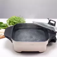 圈厨电火锅家用多功能电煮电炖电热锅多用途4L大容量不粘锅鸳鸯电火锅煎烤电炒锅