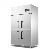 乐创 (lecon)商用四门冰柜 立式厨房保鲜柜双压缩机冰箱 双温