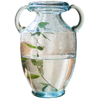 掬涵 经典奖杯玻璃瓶 透明气泡手工艺术花器花瓶花壶北欧古典