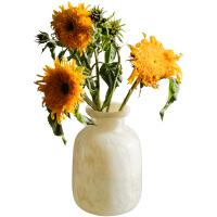 掬涵美式出口磨砂雾面轻奢玻璃大型花瓶手工艺术客厅插花水培餐桌