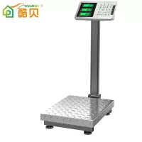 [酷贝]商用电子秤可折叠计价秤台秤高精度卖菜场不锈钢台称称重水果磅秤计数公斤称重秤 150kg不锈钢加厚黑字