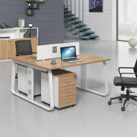 易企采 双人位含椅不含柜 职员位 工作位 员工桌屏风 办公桌 卡座