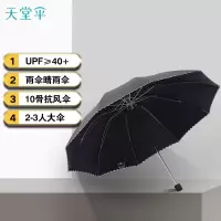 天堂伞 晴雨伞加大加固防晒晴雨两用经典商务遮阳伞拒水 藏青 64cm*10骨1283