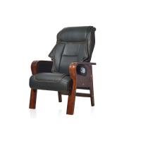 [华丰]实木黑色西皮办公椅 老板椅