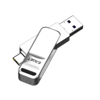 忆捷(EAGET)CF20 128GB 手机U盘Type-C USB3.0双接口手机电脑多用车载旋转金属优盘