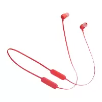 JBL T125BT无线蓝牙耳机颈挂式耳机入耳线控通话耳机HiFi重低音 红色