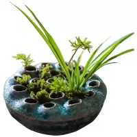 掬涵莲蓬陶瓷香薰炉香插香盒花瓶器皿复古做旧新中式禅意装饰摆件