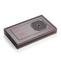 領藝 竹制茶盘家用小型储水茶盘简易胡桃色茶托盘干泡盘新中式茶台不含茶具