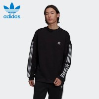 Adidas阿迪达斯三叶草男卫衣2021秋冬新款舒适圆领套头衫H41315