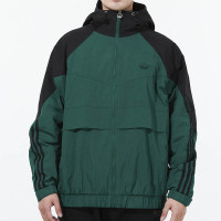Adidas阿迪达斯三叶草男装2021冬季新款运动服防风连帽外套HC0329