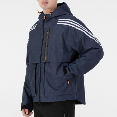 Adidas阿迪达斯外套男装2022春季新款连帽休闲运动连帽夹克HE9905