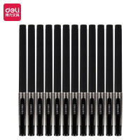 得力(deli)S77中性笔 0.5mm子弹头 黑色 12支/盒 单盒装