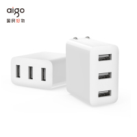 爱国者(aigo) TU3015 充电器三口双USB插头/插座适用于华为小米三星