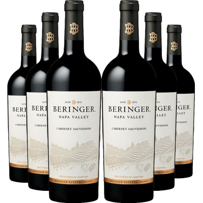 Beringer贝灵哲纳帕谷赤霞珠红葡萄酒750ML(六瓶装)