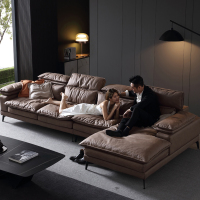 南极人(NanJiren) 意式极简科技布艺沙发 防水防污