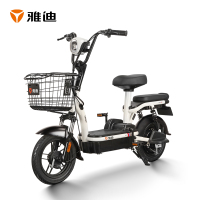 雅迪(yadea)新国标小金果电动自行车成人男女士通用通勤小型轻便亲子学生上班上学代步48V电瓶车 锂电版白色