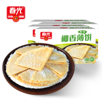 春光椰香薄饼榴莲味105g*4盒共420g海南特产饼干办公室宿舍休闲零食小吃早餐饼