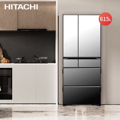 Hitachi日立615L日本原装进口真空保鲜自动制冰玻璃冰箱R-WX650KC(X)