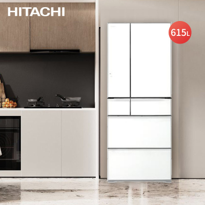 Hitachi日立615L日本原装进口真空保鲜自动制冰玻璃冰箱R-WX650KC(XW)