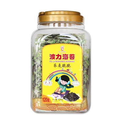 波力荞麦脆芝麻夹心脆120克塑罐儿童零食小吃海苔即食紫菜