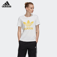 adidas阿迪达斯三叶草女装夏季运动居家圆领短袖T恤