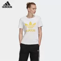 adidas阿迪达斯三叶草女装夏季运动居家圆领短袖T恤