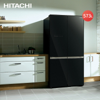 日立(HITACHI) 573升十字对开门 风冷无霜变频冰箱 水晶玻璃自动制冰 R-FBF570KC(水晶黑)