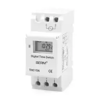 工霸 小型微电脑时控开关电箱导轨式THC15A(AC220-240V)电子时间控制器定时器 1个