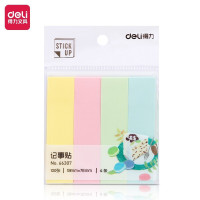 得力66307学生记事贴(混) 76*19mm记事贴N次贴 12袋装