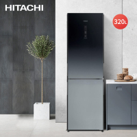 Hitachi/日立328L原装进口风冷无霜双开水晶玻璃门冰箱R-BF330JC星空黑