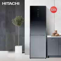 Hitachi/日立328L原装进口风冷无霜双开水晶玻璃门冰箱R-BF330JC星空黑