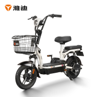 雅迪(yadea)新国标小金果电动自行车成人男女士通用通勤小型轻便亲子学生上班上学代步48V12Ah电瓶车 锂电版白色