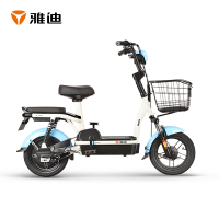 雅迪(yadea)新国标小金果电动自行车成人男女士通用通勤小型轻便亲子学生上班上学代步48V12Ah电瓶车 锂电版蓝色